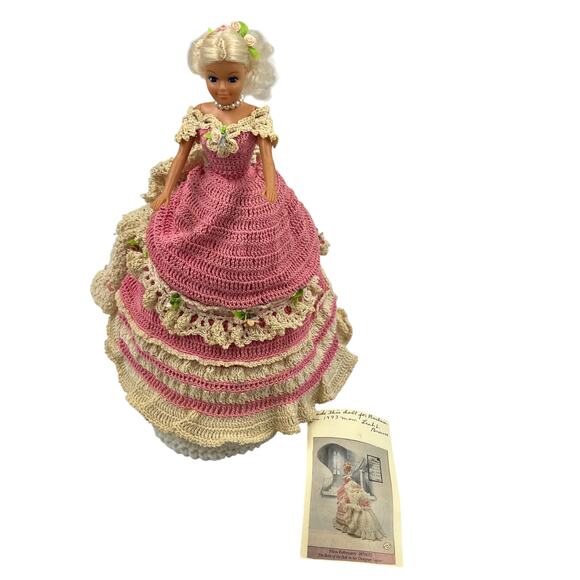 Vintage Annie's Attic February 1993 Pink Victorian GWTW Dress Handmade Doll - Picture 1 of 12